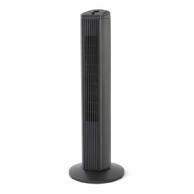 28" Tall 3-Speed Oscillating Tower Fan, New, Black, MSWMT24MB