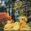 Garden Statue Labrador Figurine Resin Statue with Solar LED Light 14 x 7.5 Inch